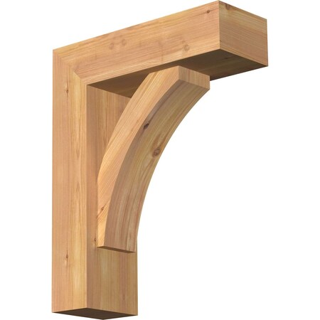 Ekena Millwork Thorton Block Smooth Bracket w/ Offset Brace, Western Red Cedar, 5 1/2"W x 16"D x 20"H BKT0604X16X20THR05SWR